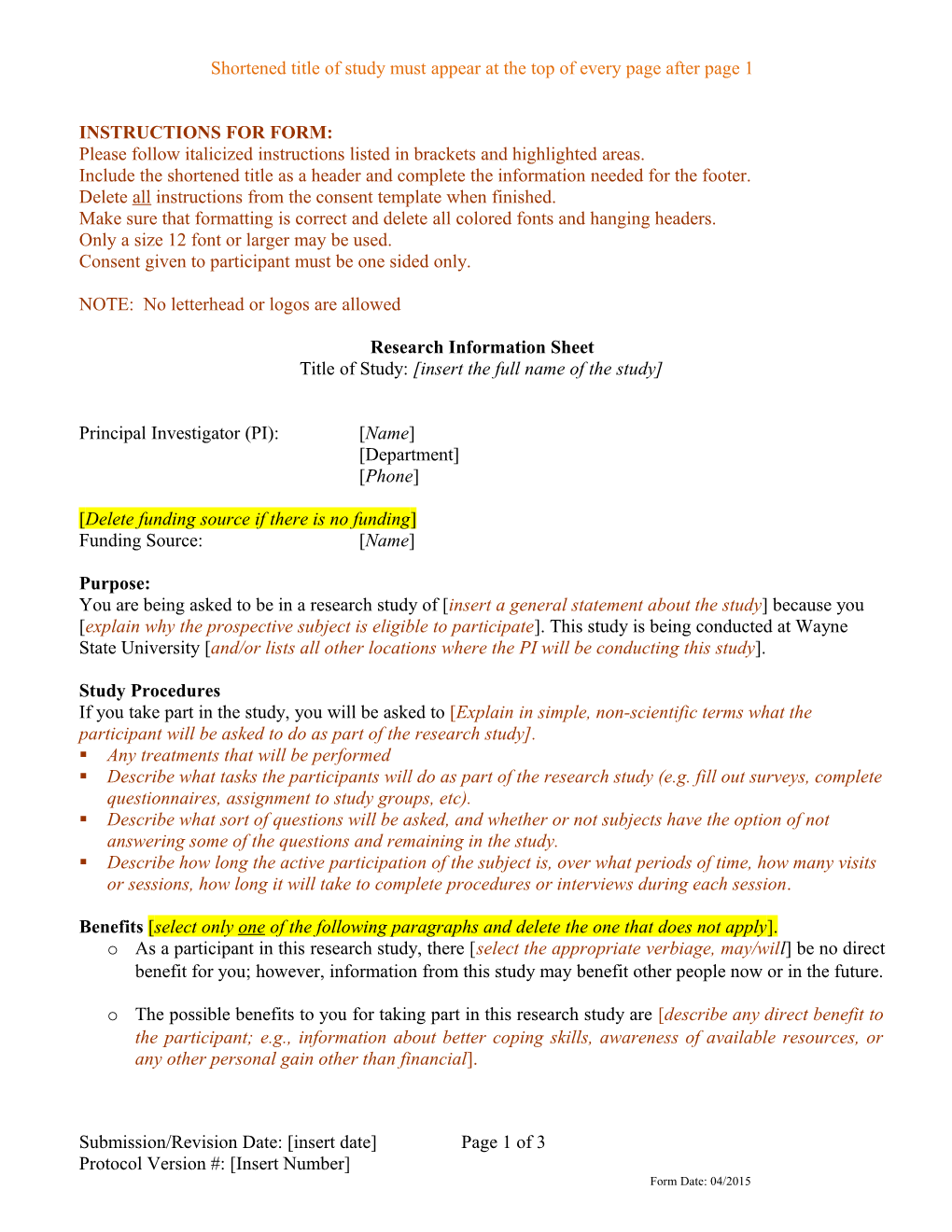 Research Information Sheet