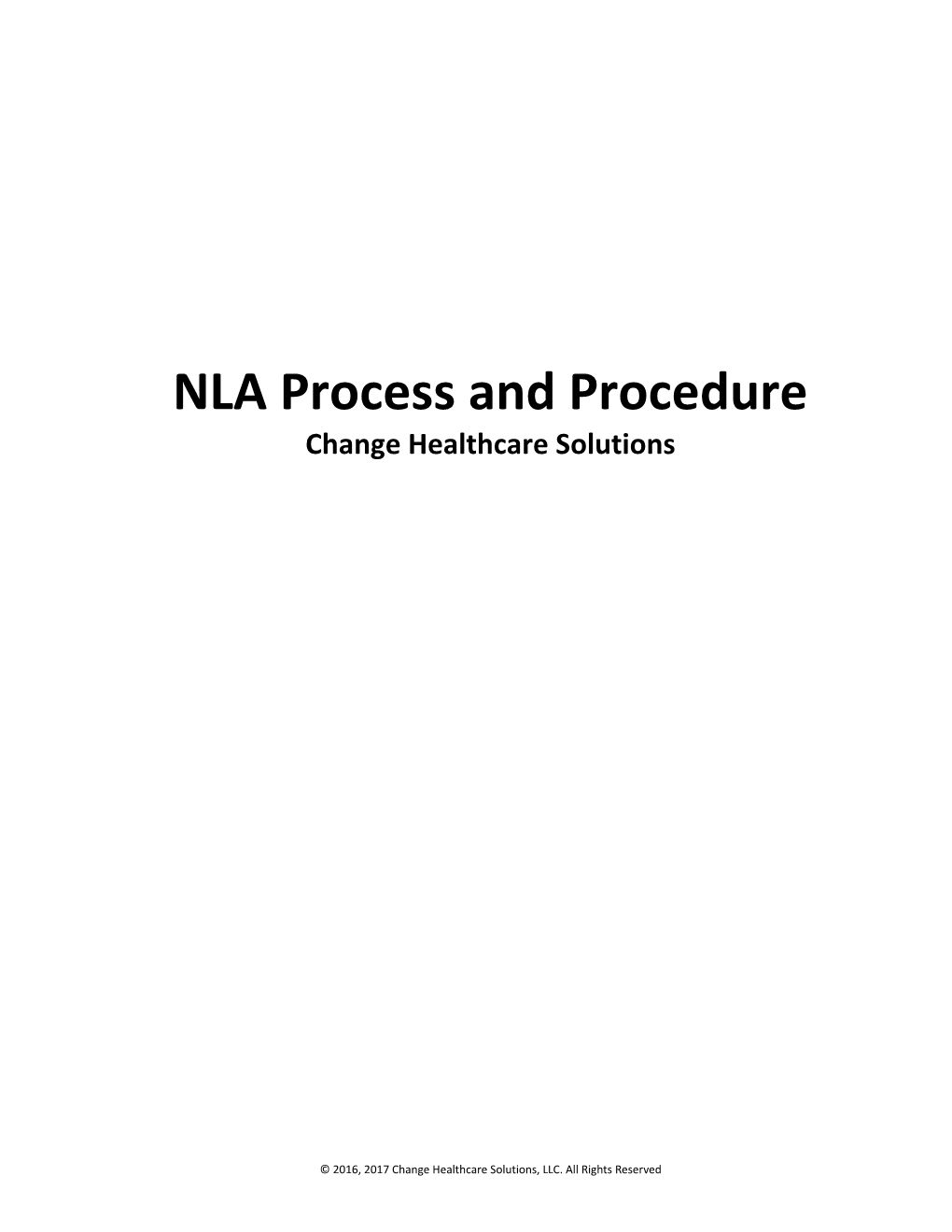 NLA Process and Procedure