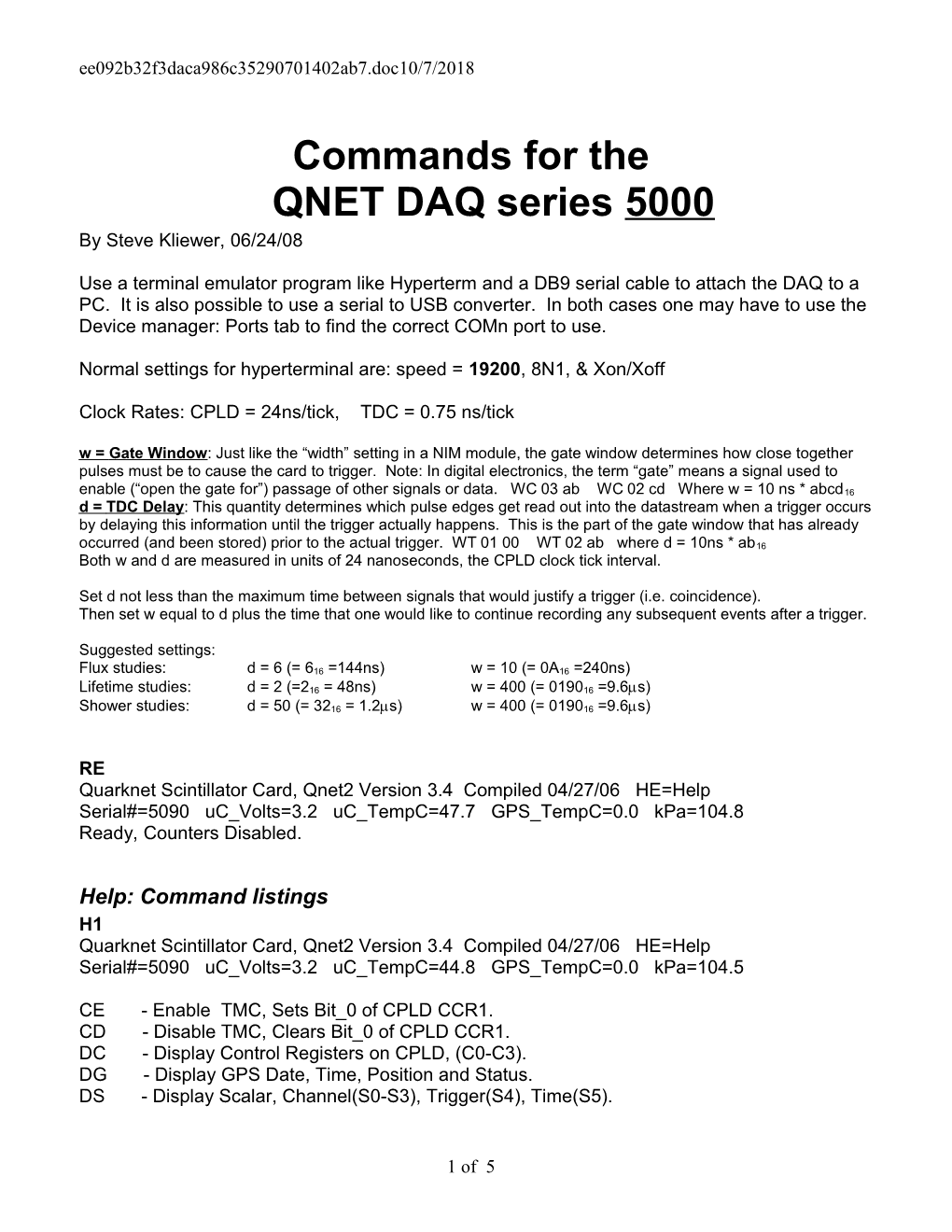 QNET DAQ Function and Use