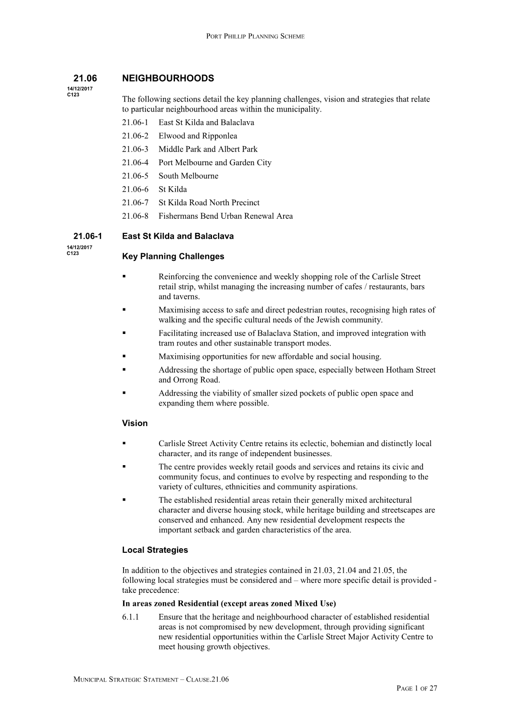 Port Phillipplanning Scheme