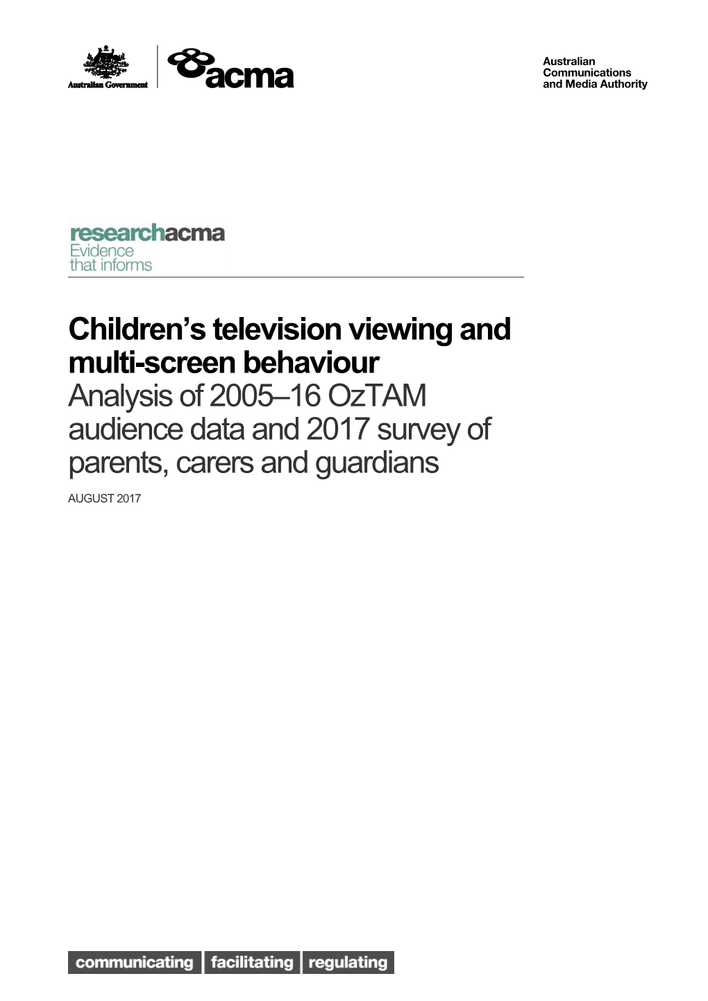 Children S Television Viewing and Multi-Screen Behaviour