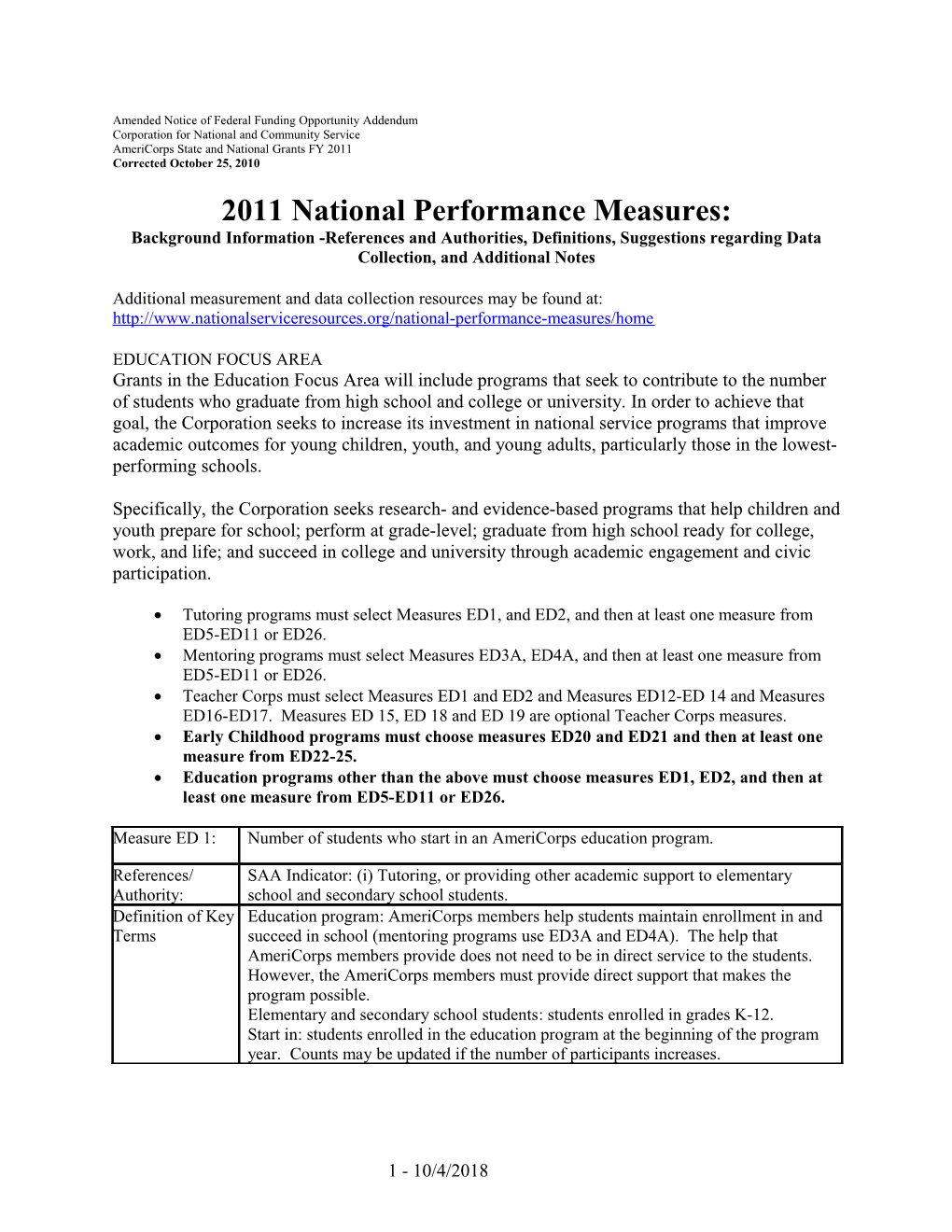 Amended Notice of Federal Funding Opportunity Addendum