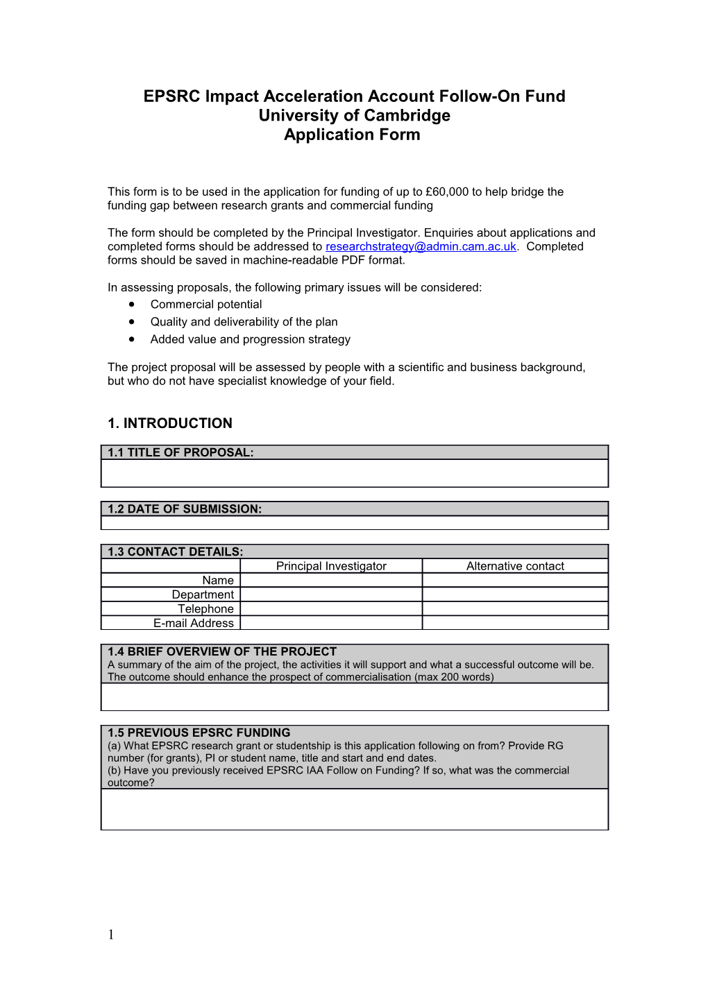 EPSRC Impact Acceleration Account Follow-On Fund