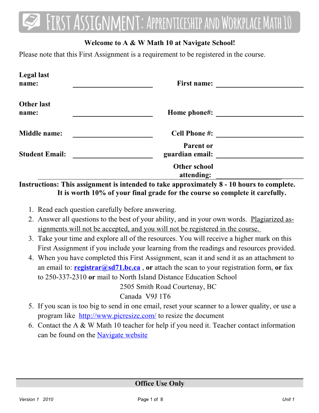 Send - in Assignment