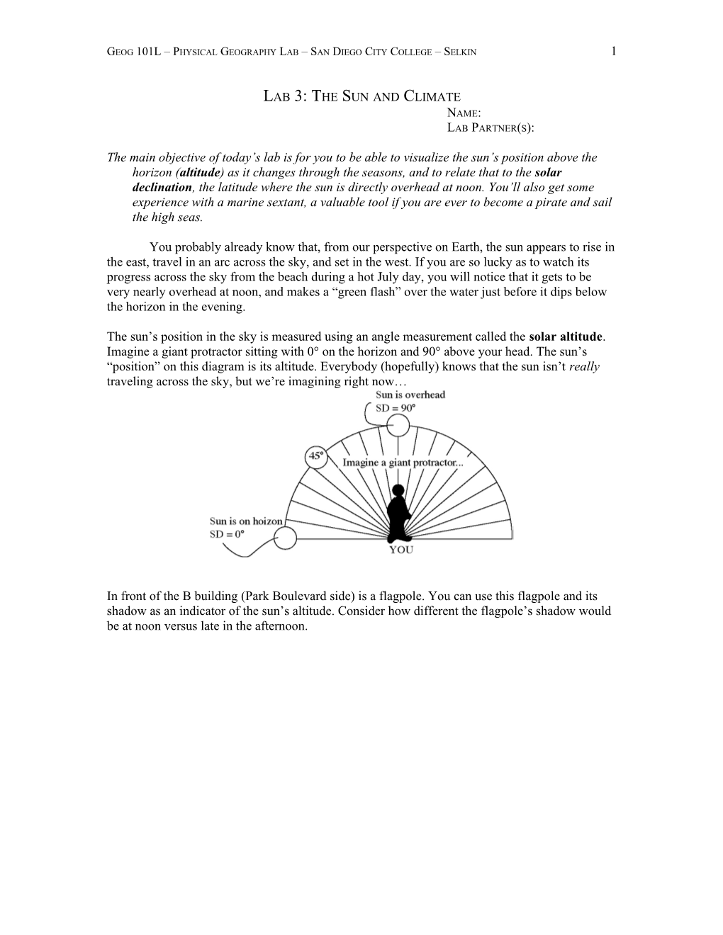 Lab 3: the Sun and Climate Variables