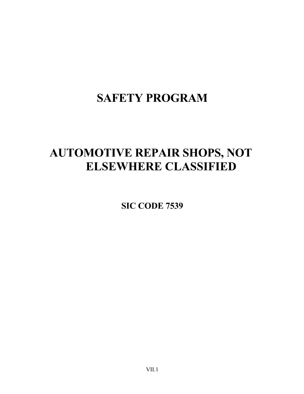 Automotive Repair Shops, Not