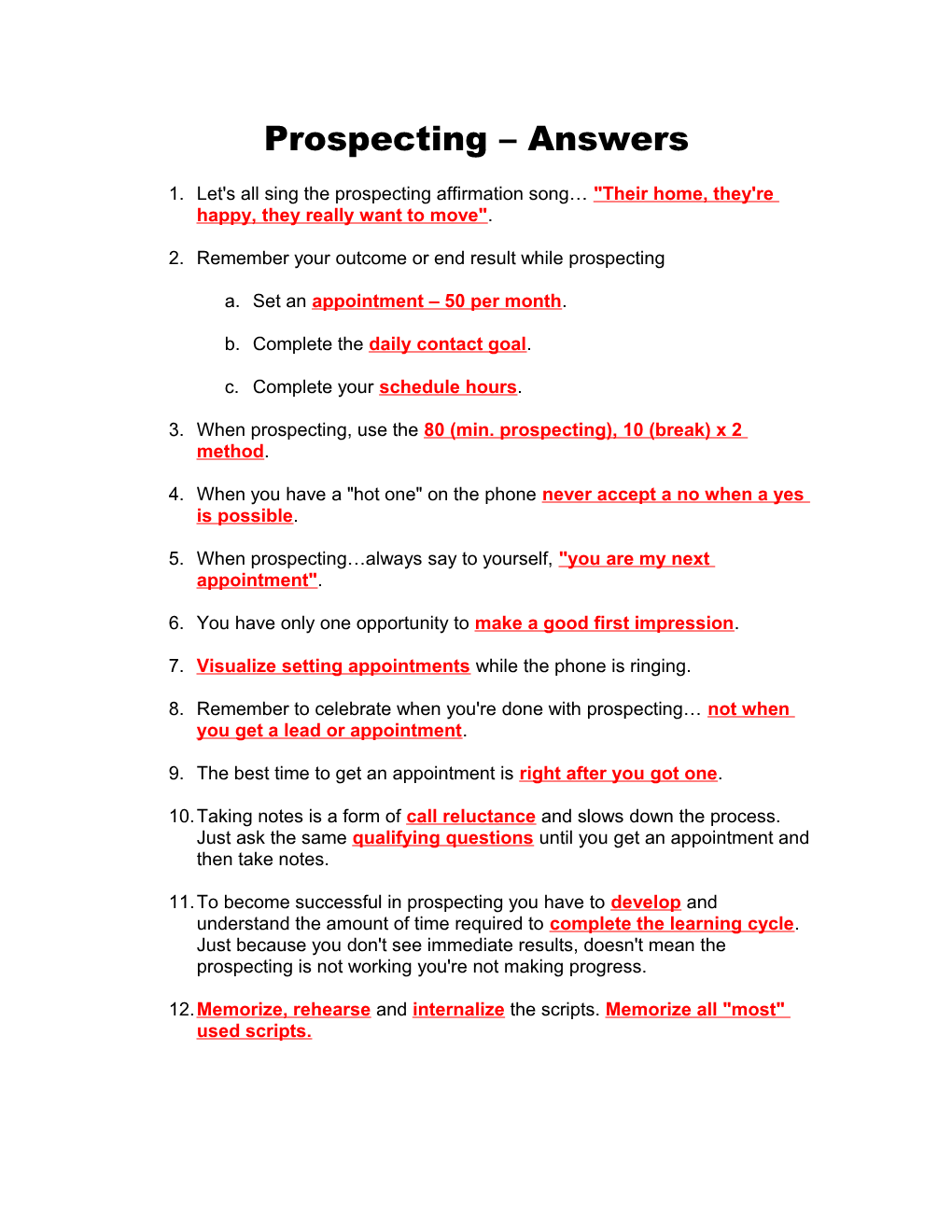 Prospecting Answers