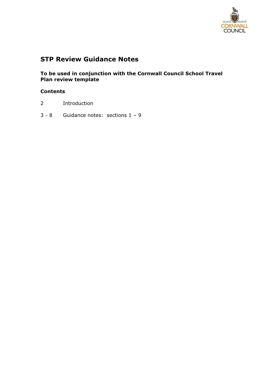 STP Review Guidance Notes