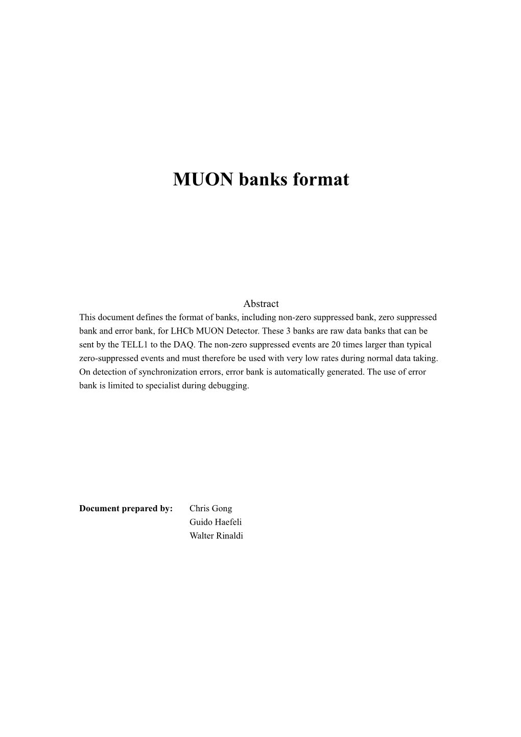 MUON Banks Format
