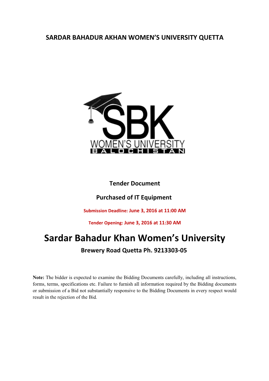 Sardar Bahadur Akhan Women S University Quetta