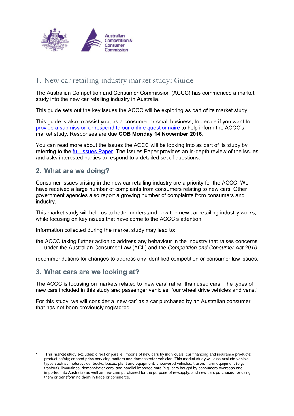 New Car Retailing Industry Market Study: Guide