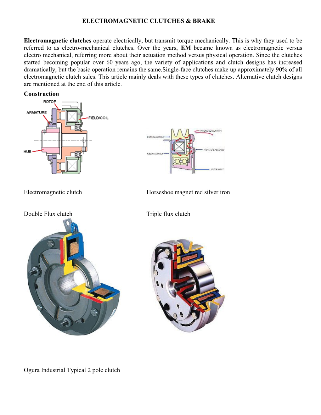 Electromagnetic Clutches & Brake