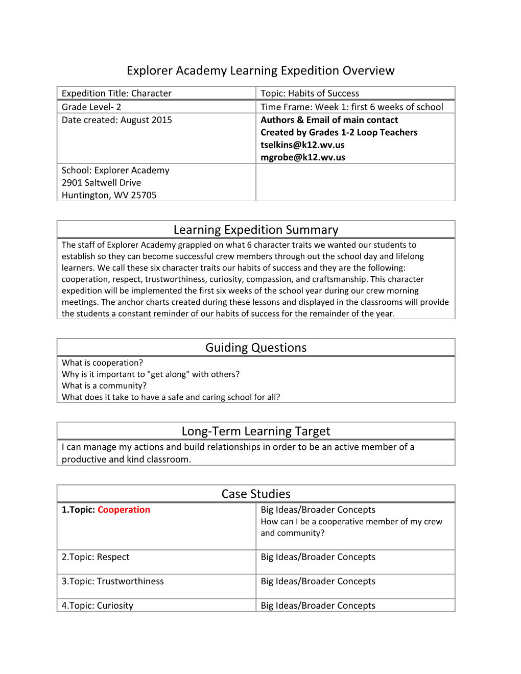 Explorer Academy Learning Expedition Overview