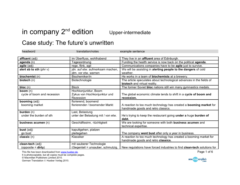 Case Study: the Future S Unwritten