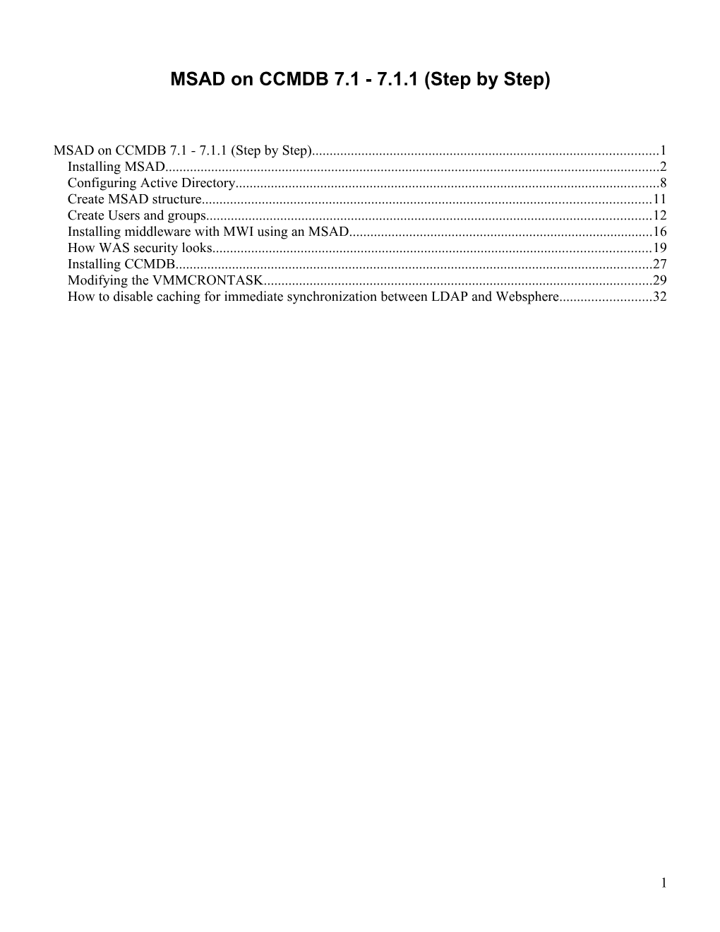 MSAD on CCMDB 7