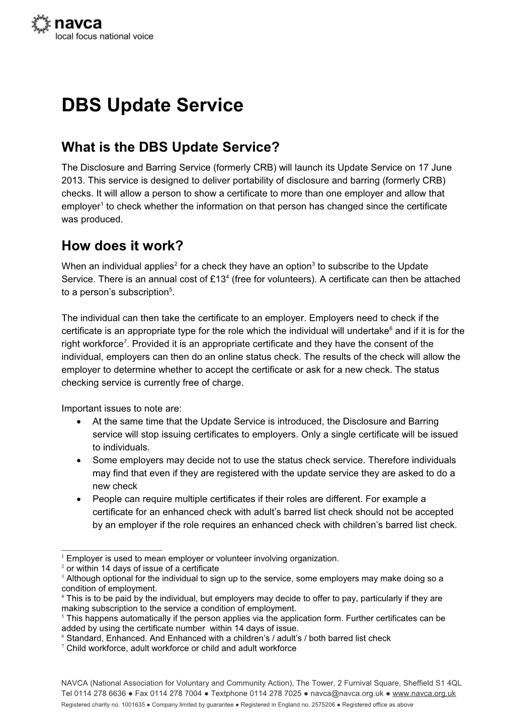What Is the DBS Update Service?