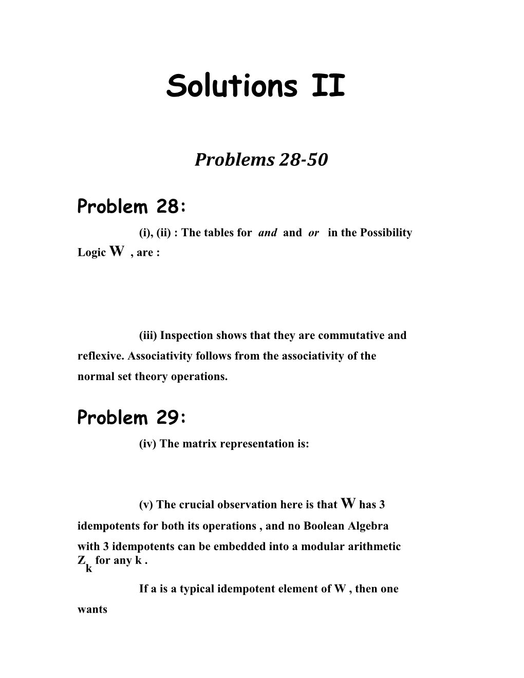 Solutions to the Problem Anthology