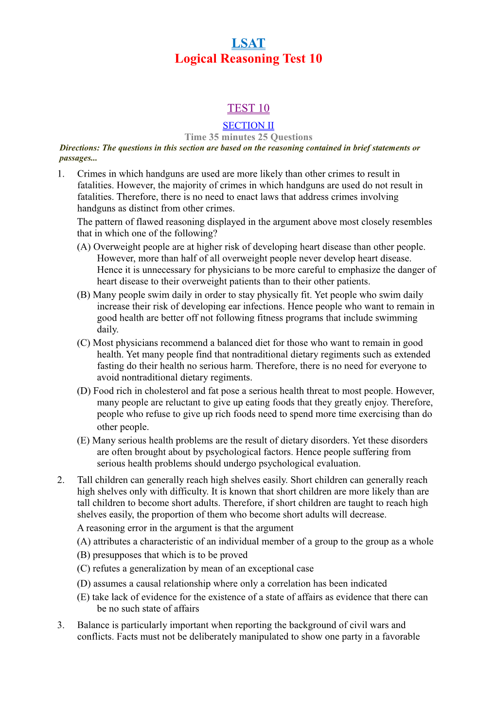 Logical Reasoning Test 10