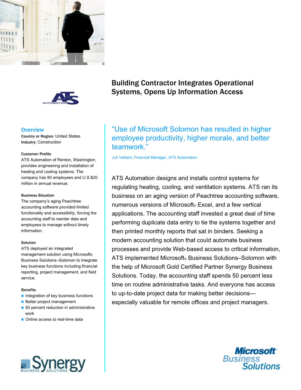 Building Contractor Integrates Operational Systems, Opens up Information Access