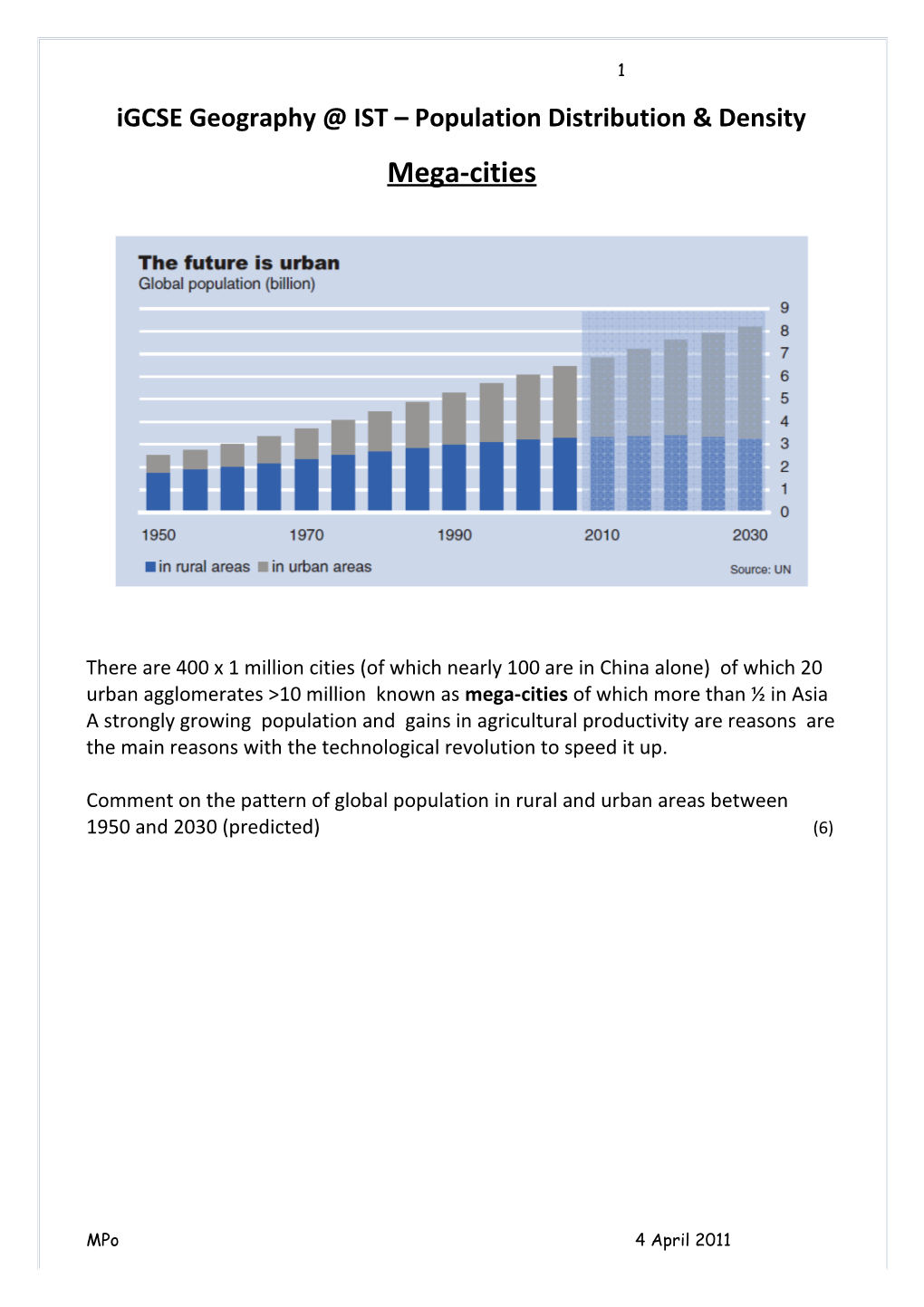 Igcse Geography IST Population Distribution & Density