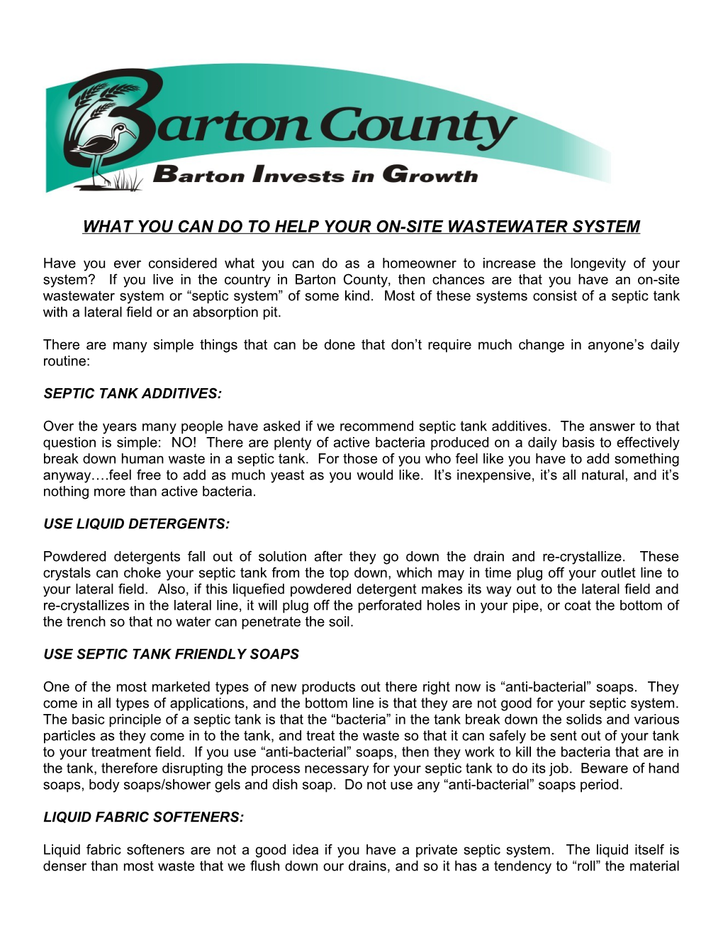 What You Can Do to Help Your On-Site Wastewater System
