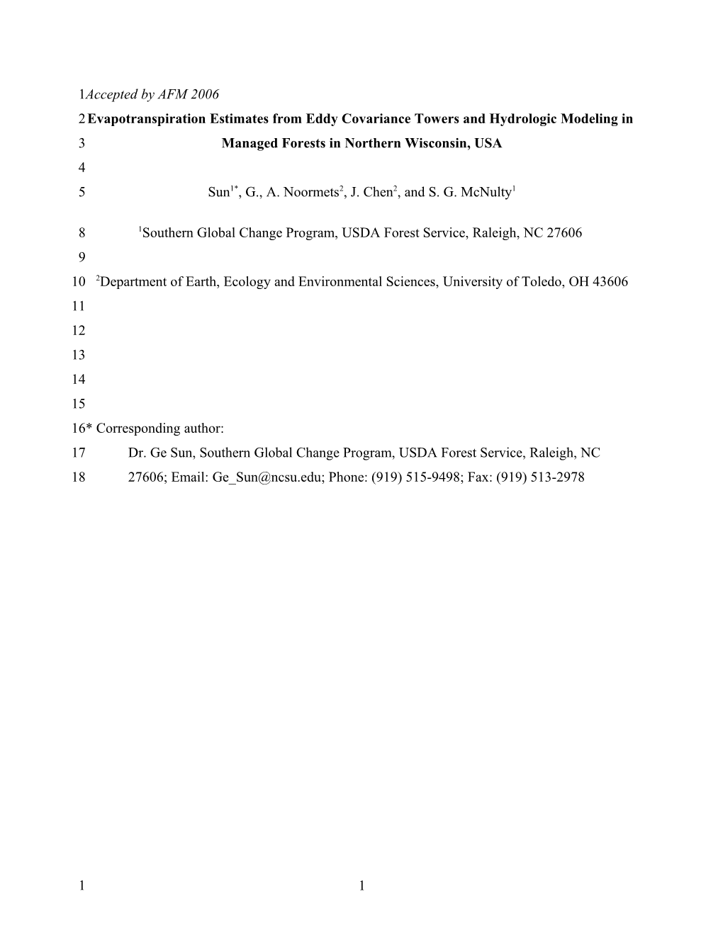 Evapotranspiration Estimates from Eddycovariancetowers and Hydrologic Modeling In