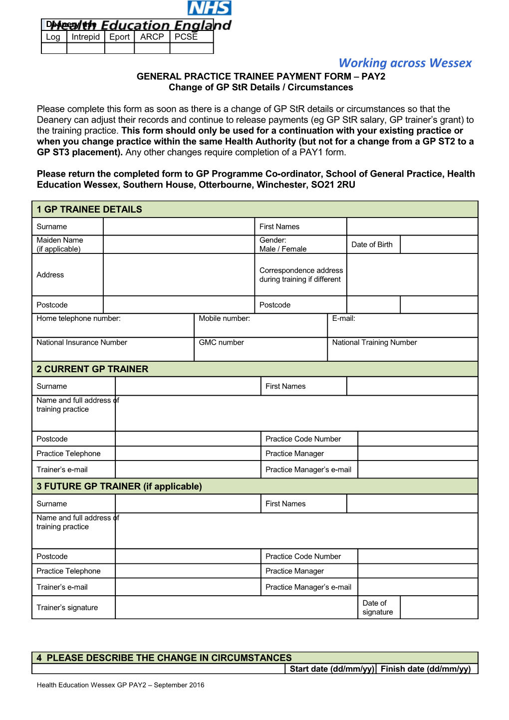 General Practice Trainee Payment Form Pay2