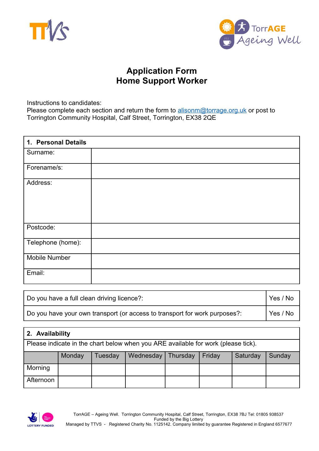 Volunteer Enrolment Form