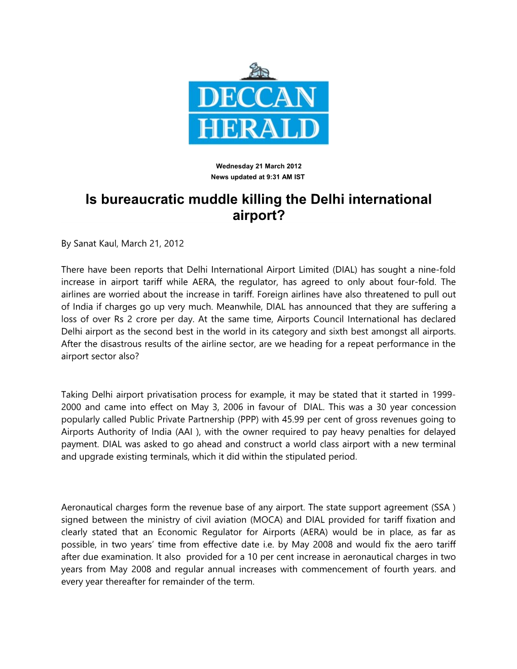 Is Bureaucratic Muddle Killing the Delhi International Airport?