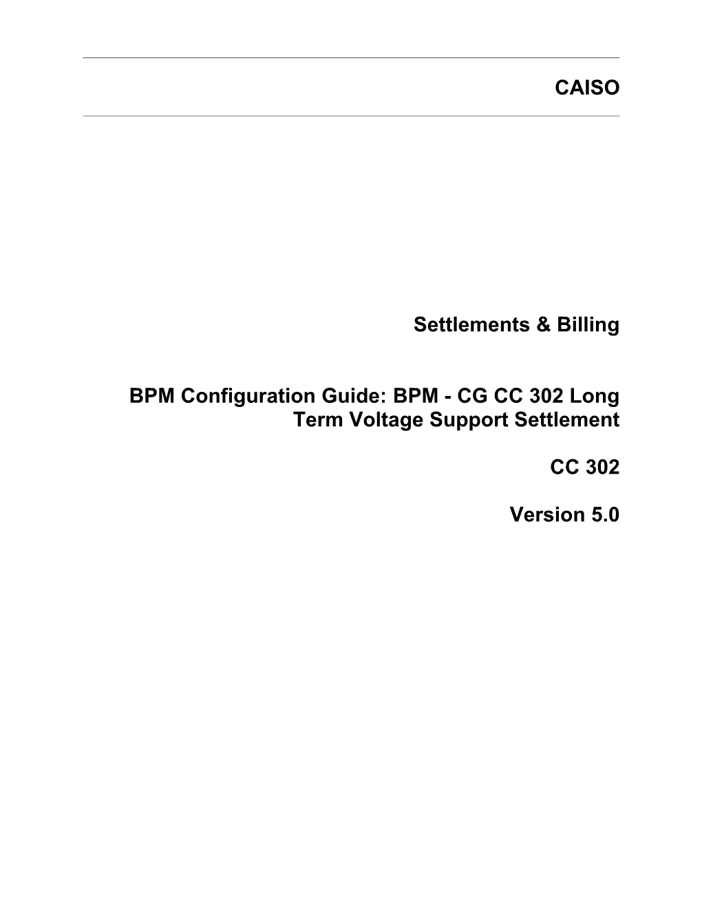 BPM - CG CC 302 Long Term Voltage Support Settlement