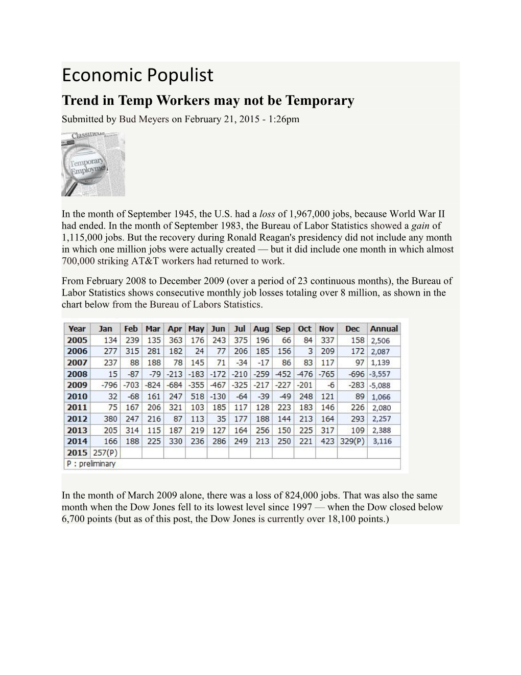 Trend in Temp Workers May Not Be Temporary