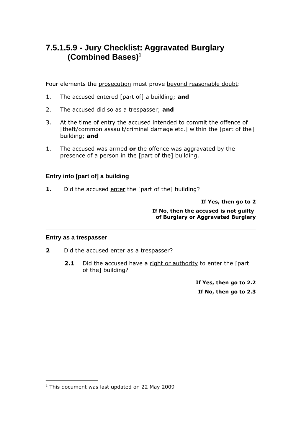 7.5.1.5.9 - Jury Checklist: Aggravated Burglary (Combined Bases) 1