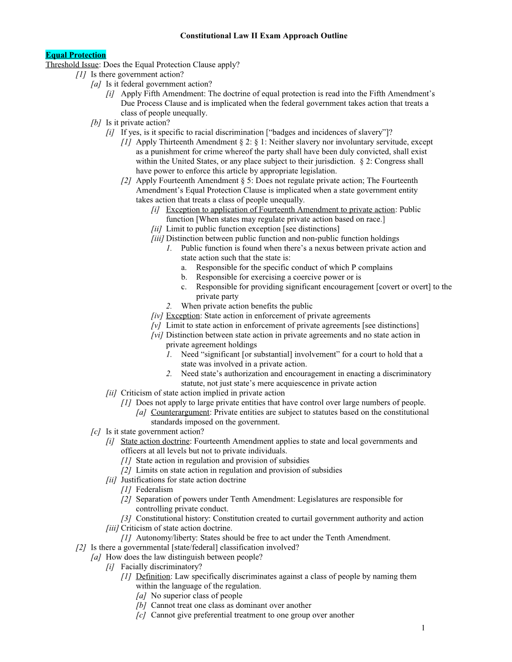 Exam Approach Outline