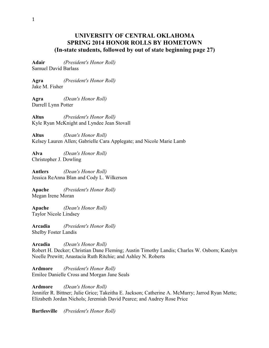 In-State Students, Followed by out of State Beginning Page 27