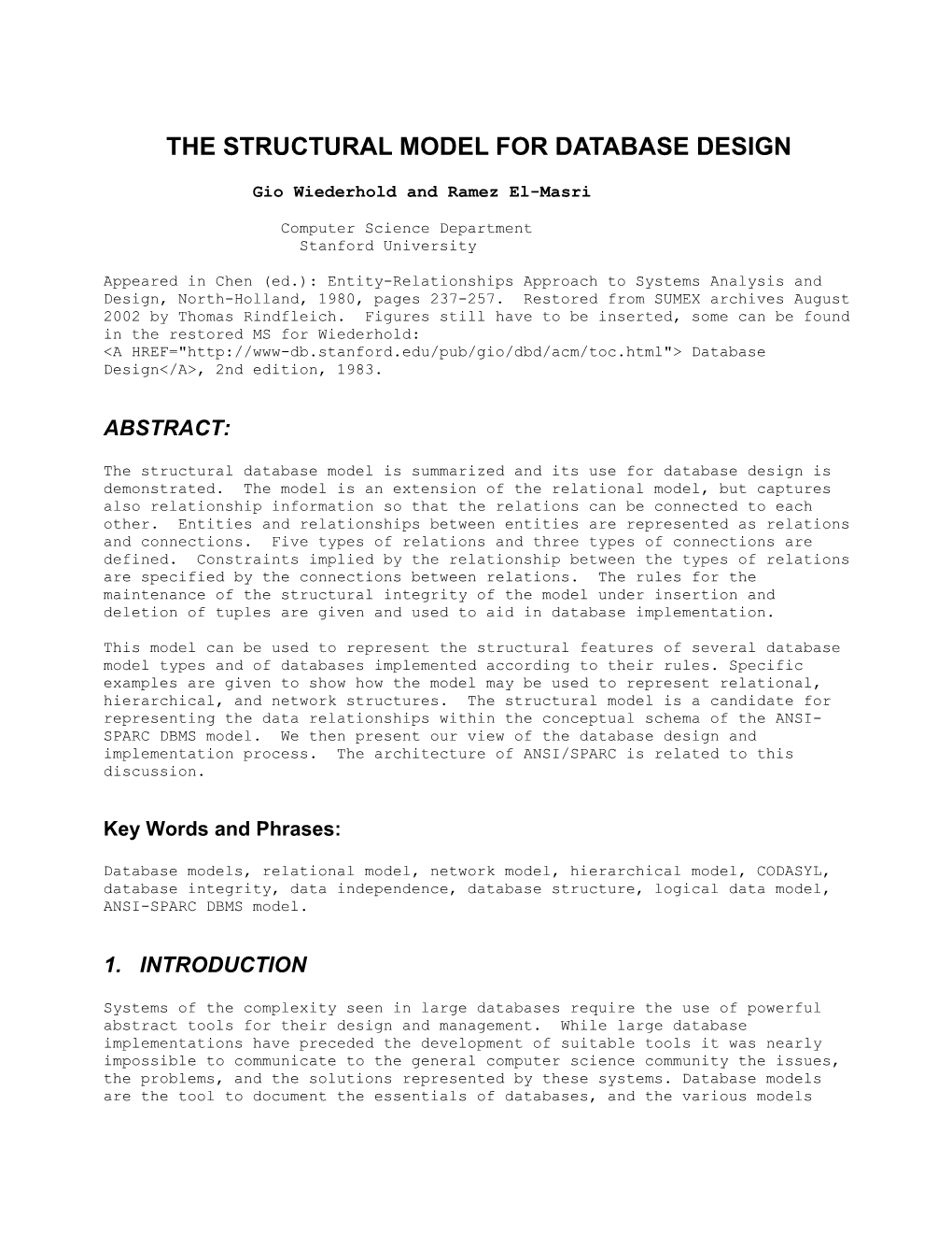 The Structural Model for Database Design