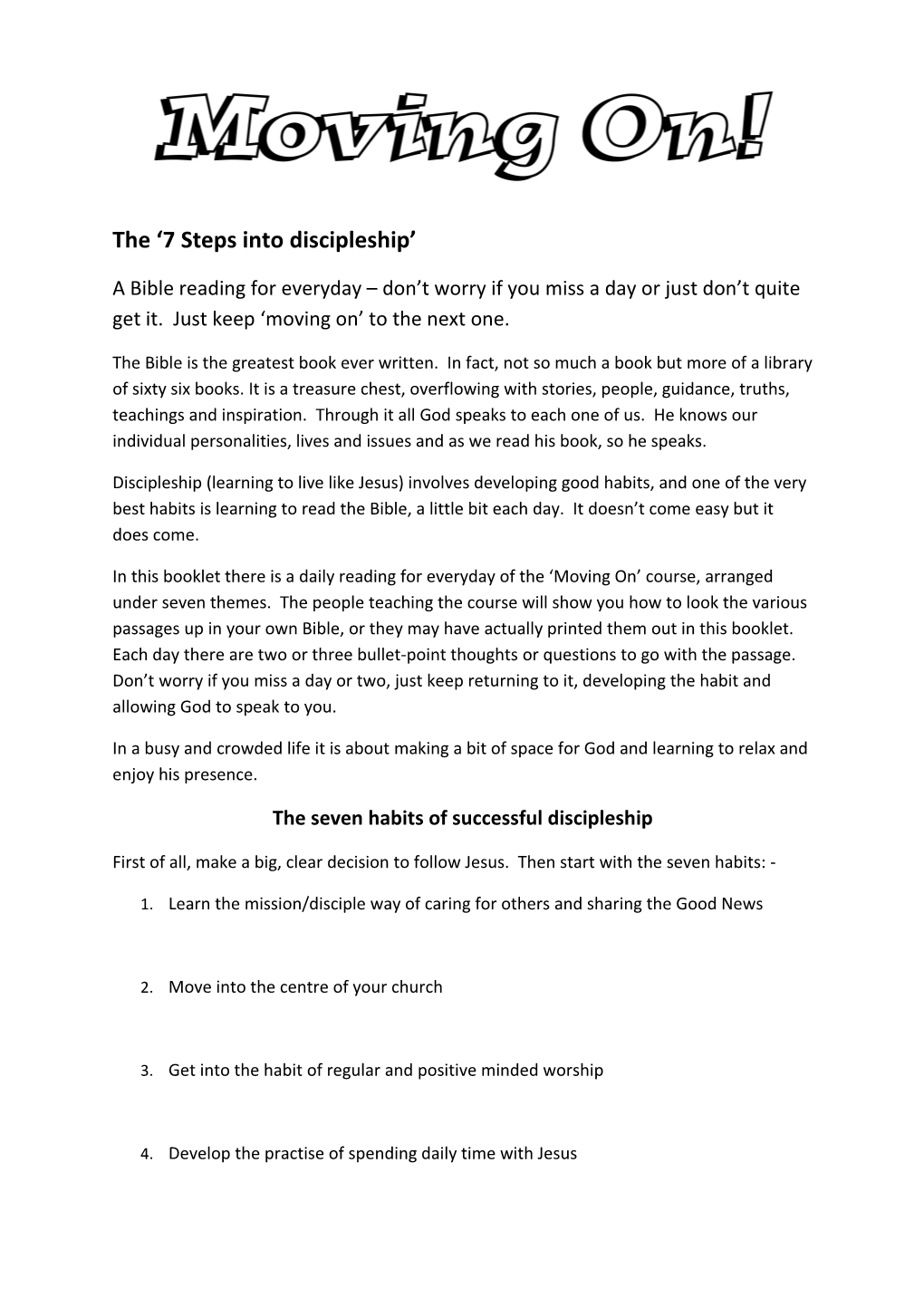 The 7 Steps Into Discipleship