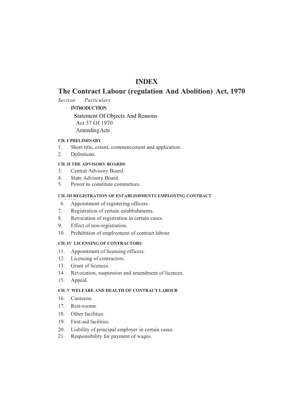 05 the Contract Labour Central Act, 1970.Pmd