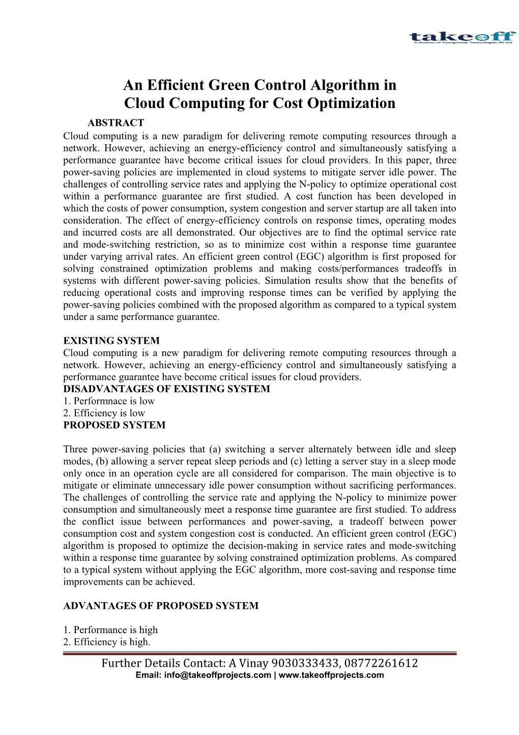 An Efficient Green Control Algorithm In