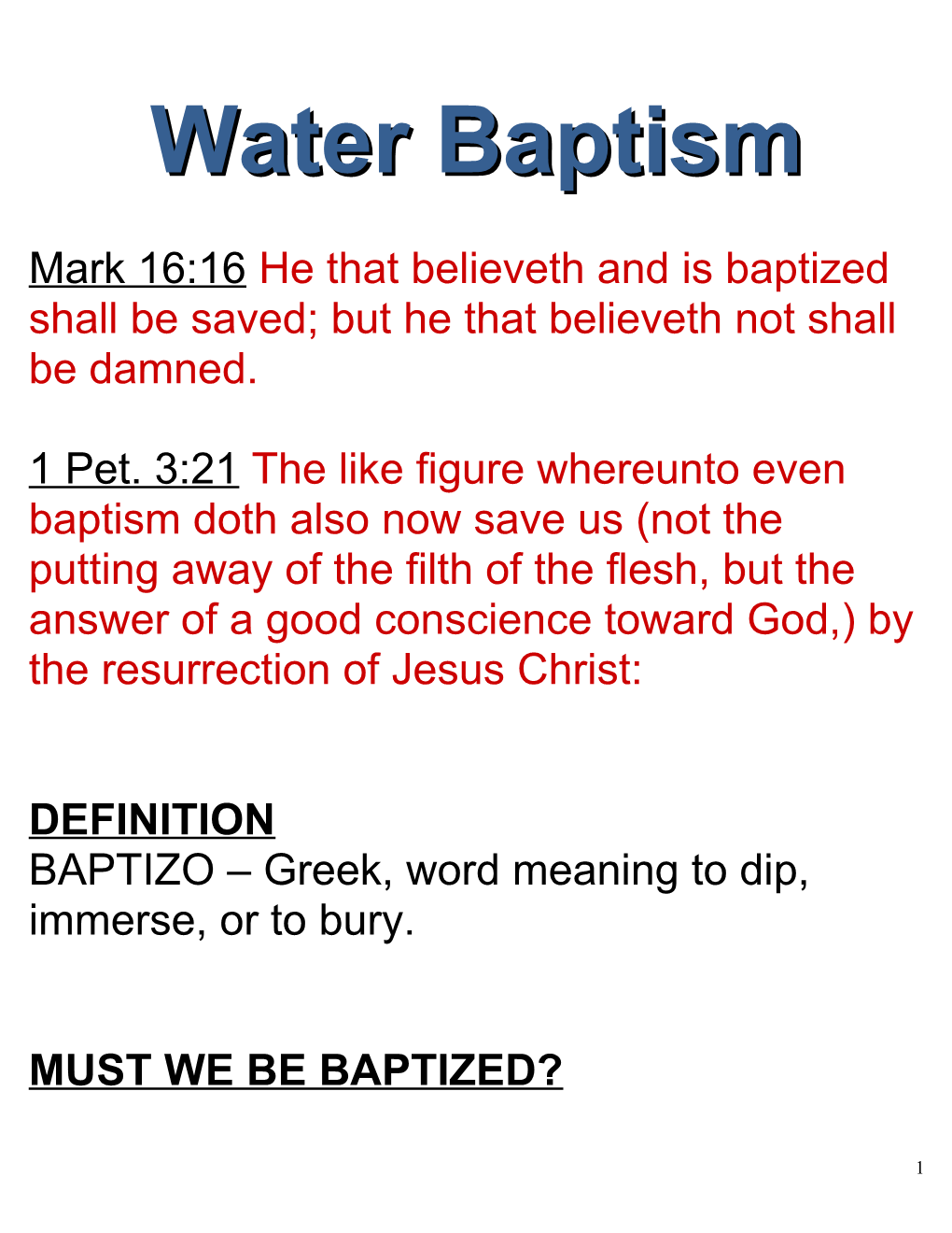 BAPTIZO Greek, Word Meaning to Dip, Immerse, Or to Bury