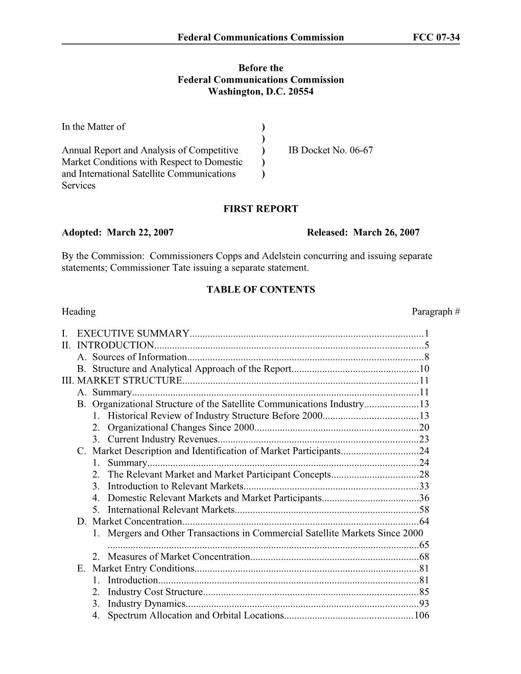 Federal Communications Commissionfcc 07-34