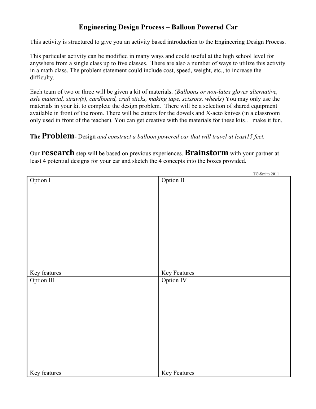 Engineering Design Process Workshop