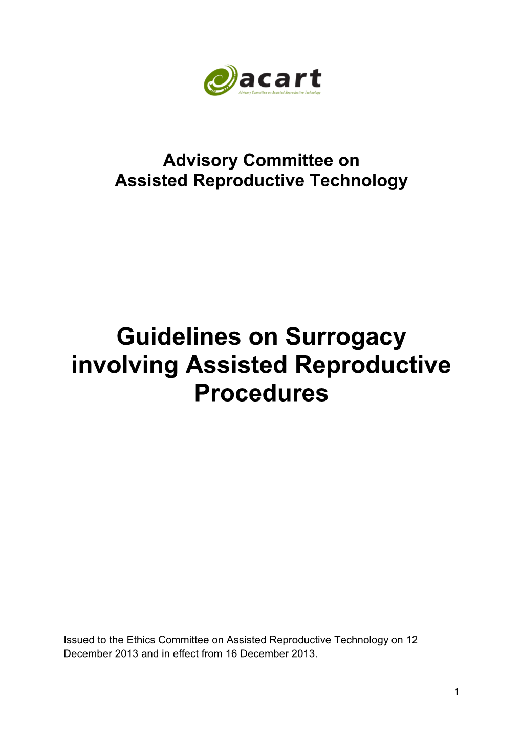 Advisory Committee on Assisted Reproductive Technology