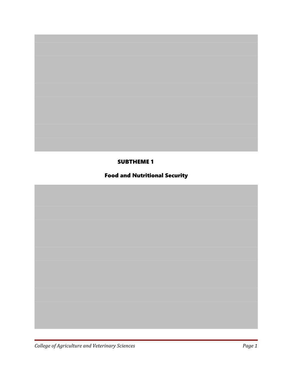 Food and Nutritional Security