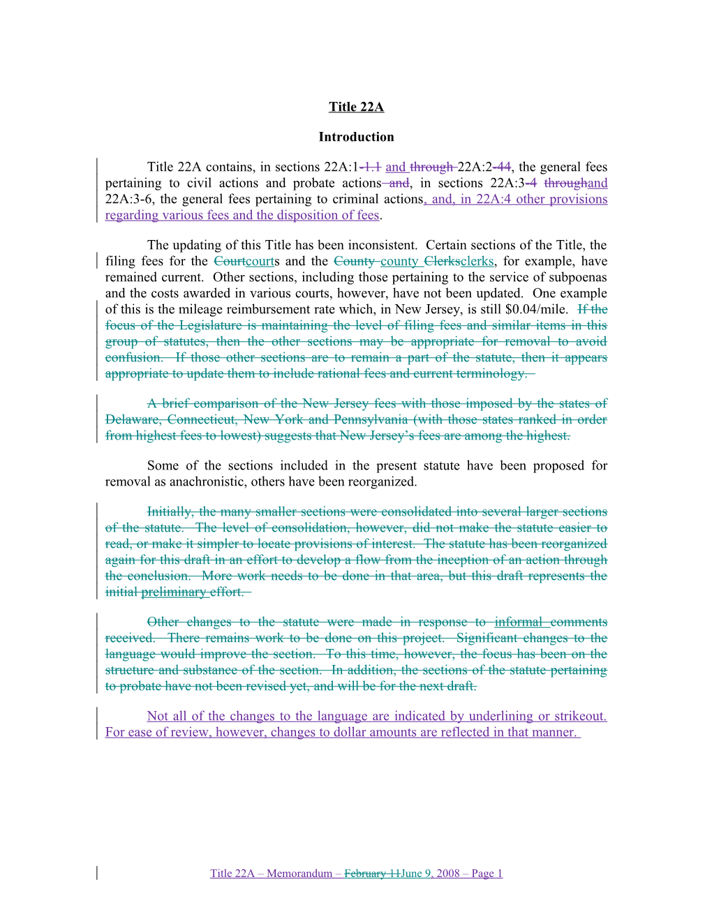 Title 22A Contains, in Sections 22A:1-1.1And Through 22A:2-44, the General Fees Pertaining