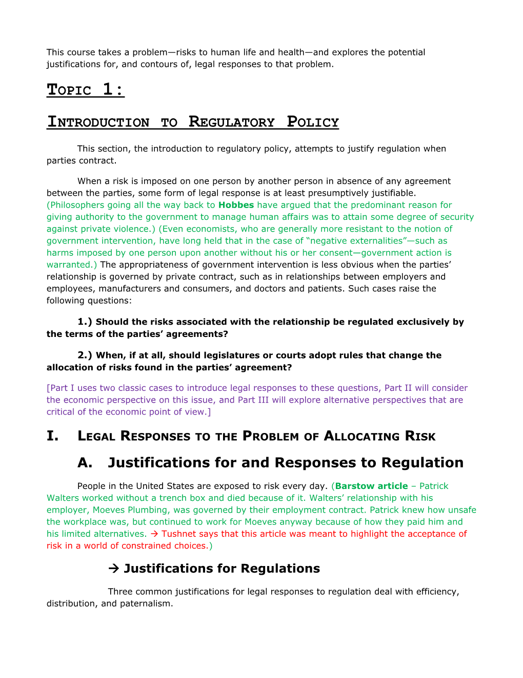 Introduction to Regulatory Policy
