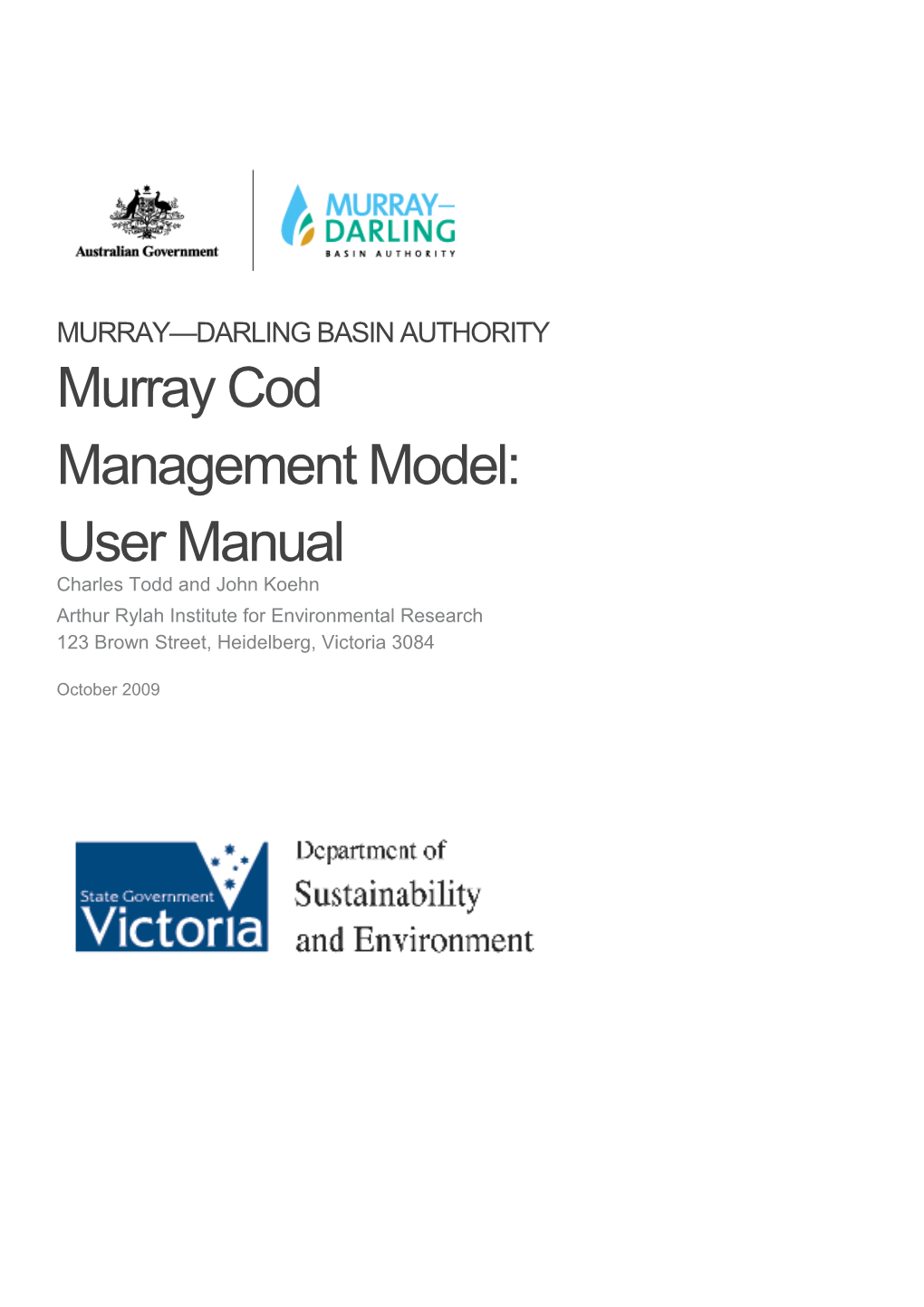 Murray Cod Management Model: User Manual