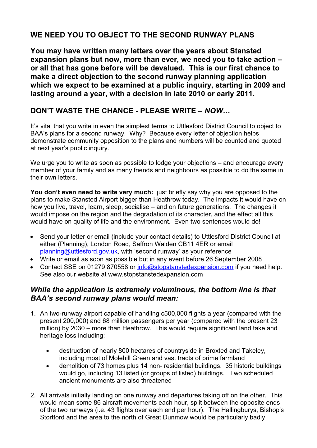 BAA S Proposal for a Second Runway at Stansted