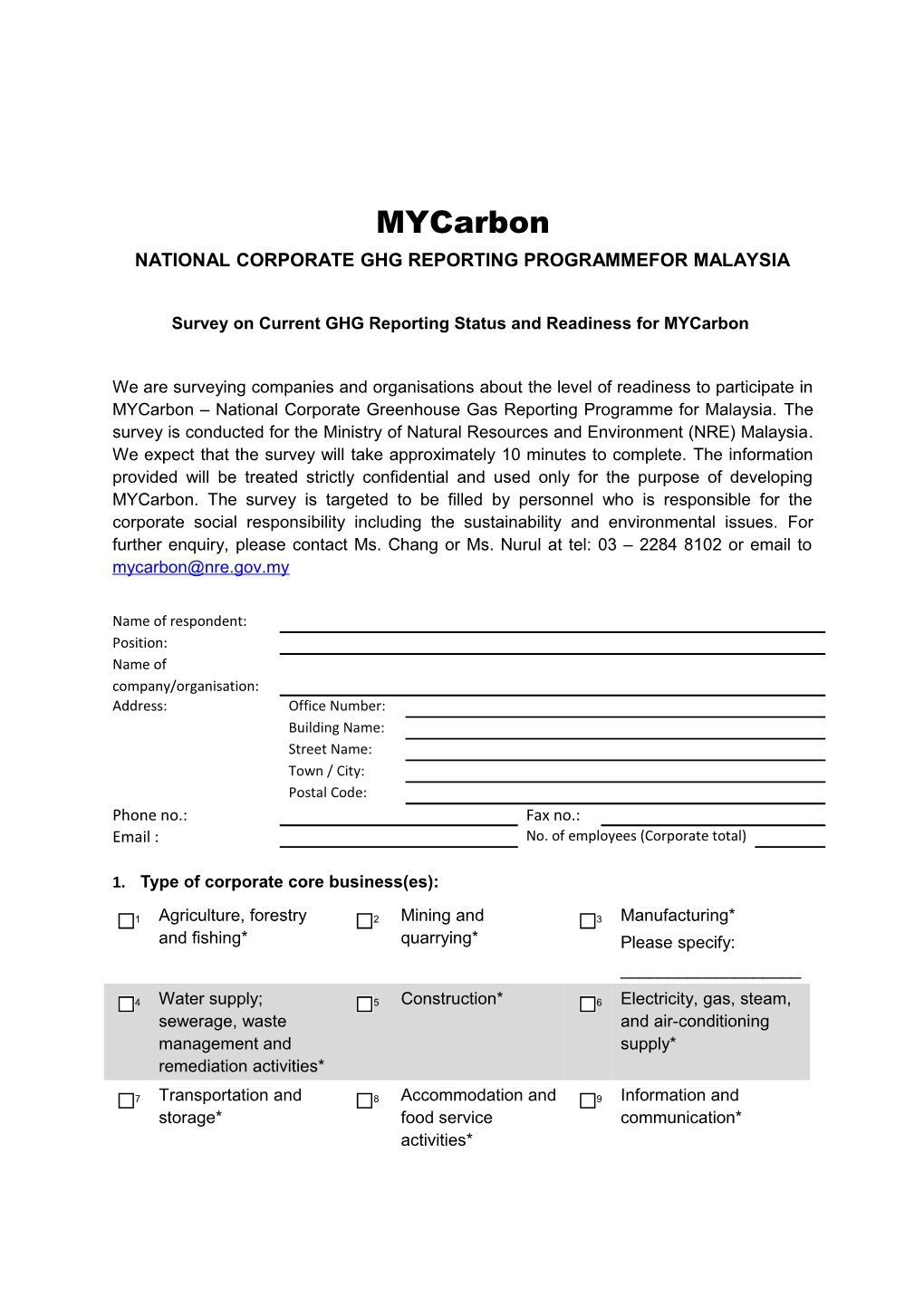 National Corporate GHG Reporting Programmefor MALAYSIA