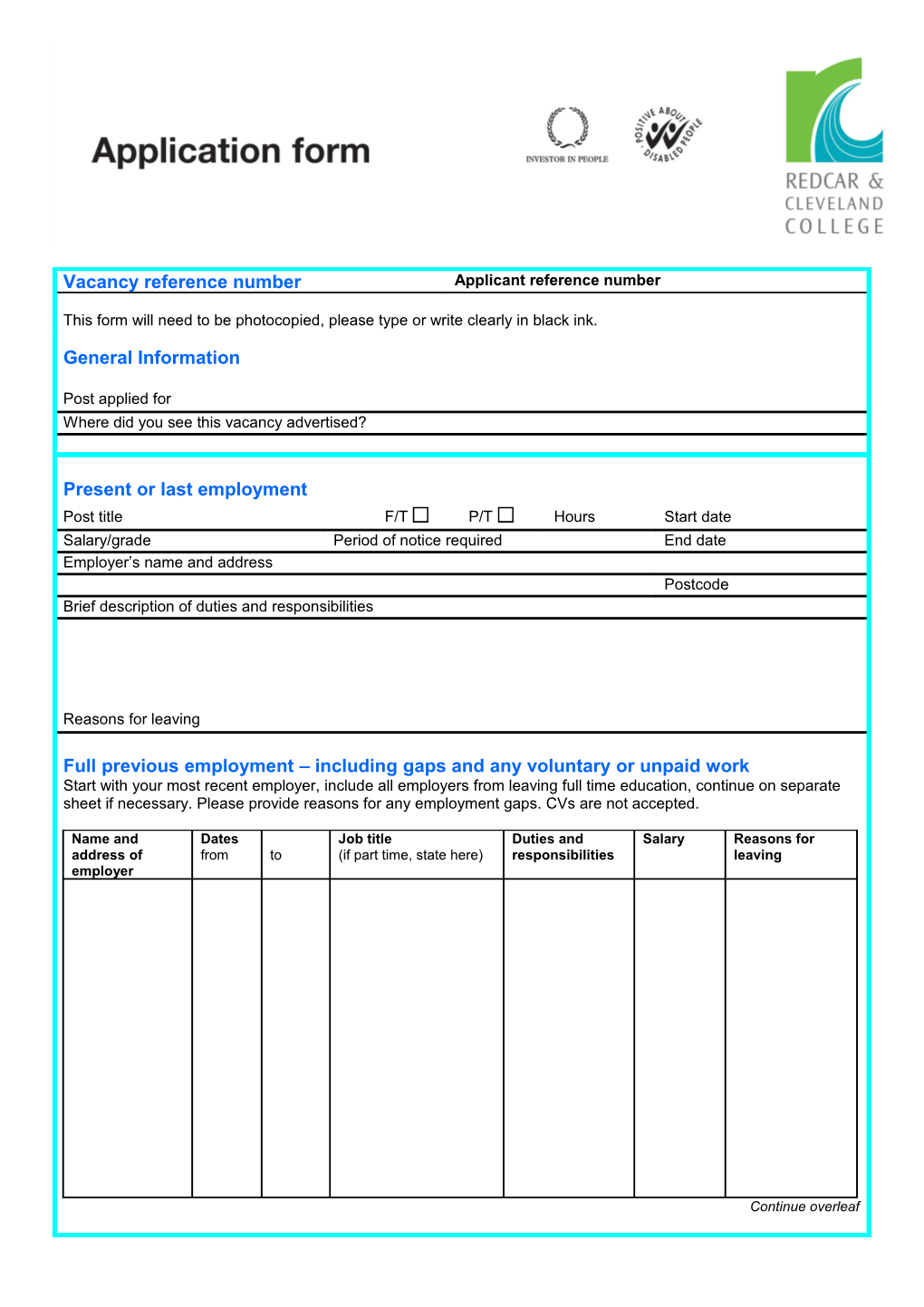 Vacancy Reference Number