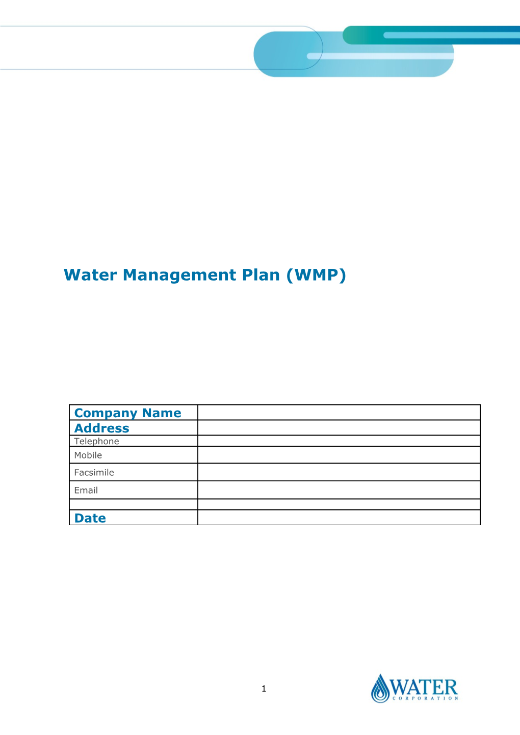 Water Management Plan(WMP)